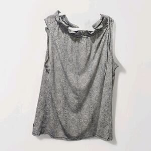 Worthington Sleeveless Blouse in Black and White Pattern - XLT